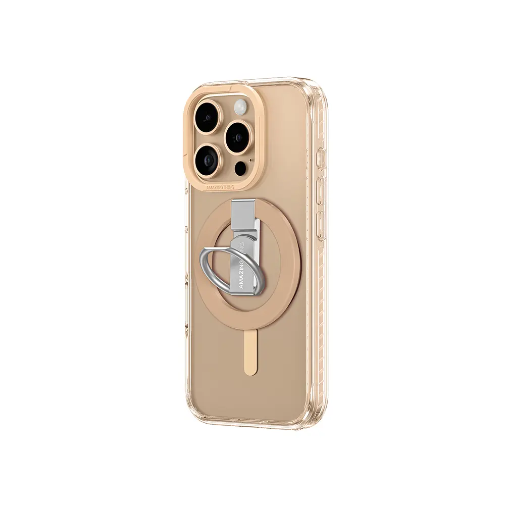 iPhone 16 Pro Max MagSafe Uyumlu Yüzük Standlı Şeffaf Kılıf - Amazingthing Titan Pro