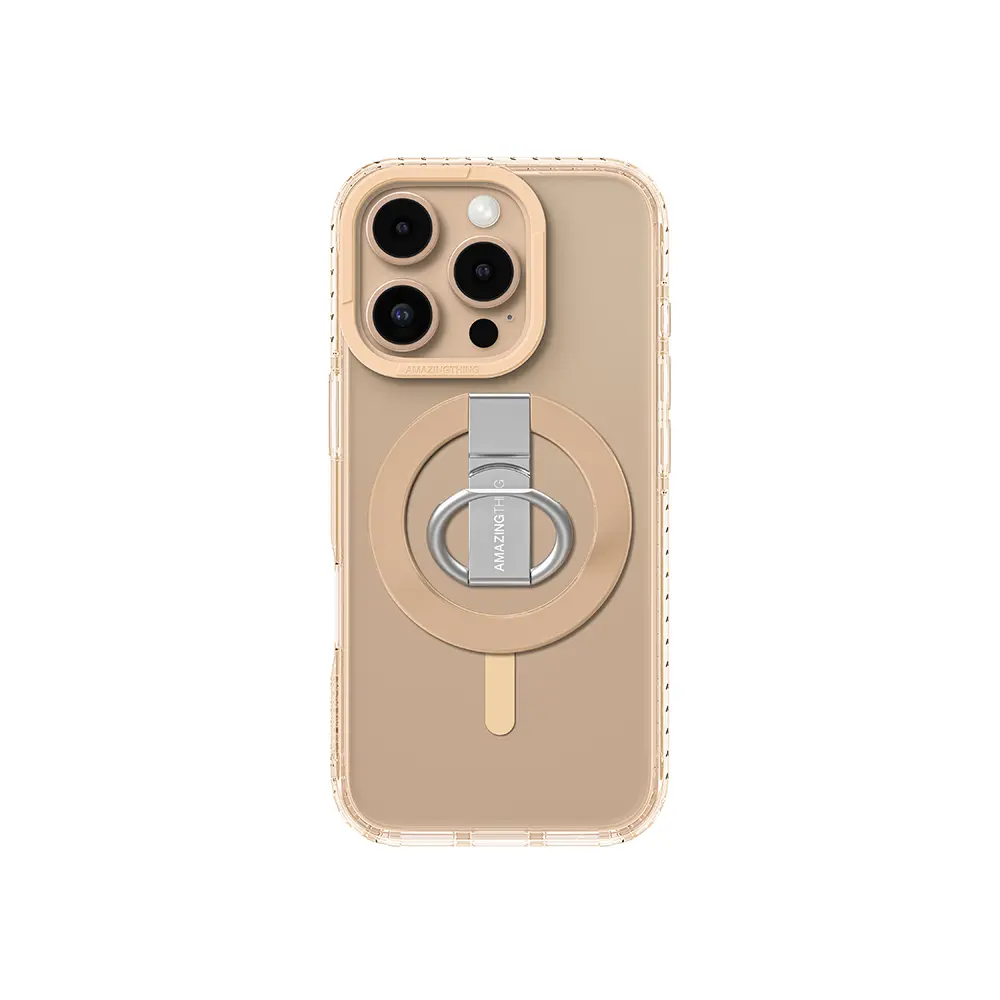 iPhone 16 Pro Max MagSafe Uyumlu Yüzük Standlı Şeffaf Kılıf - Amazingthing Titan Pro