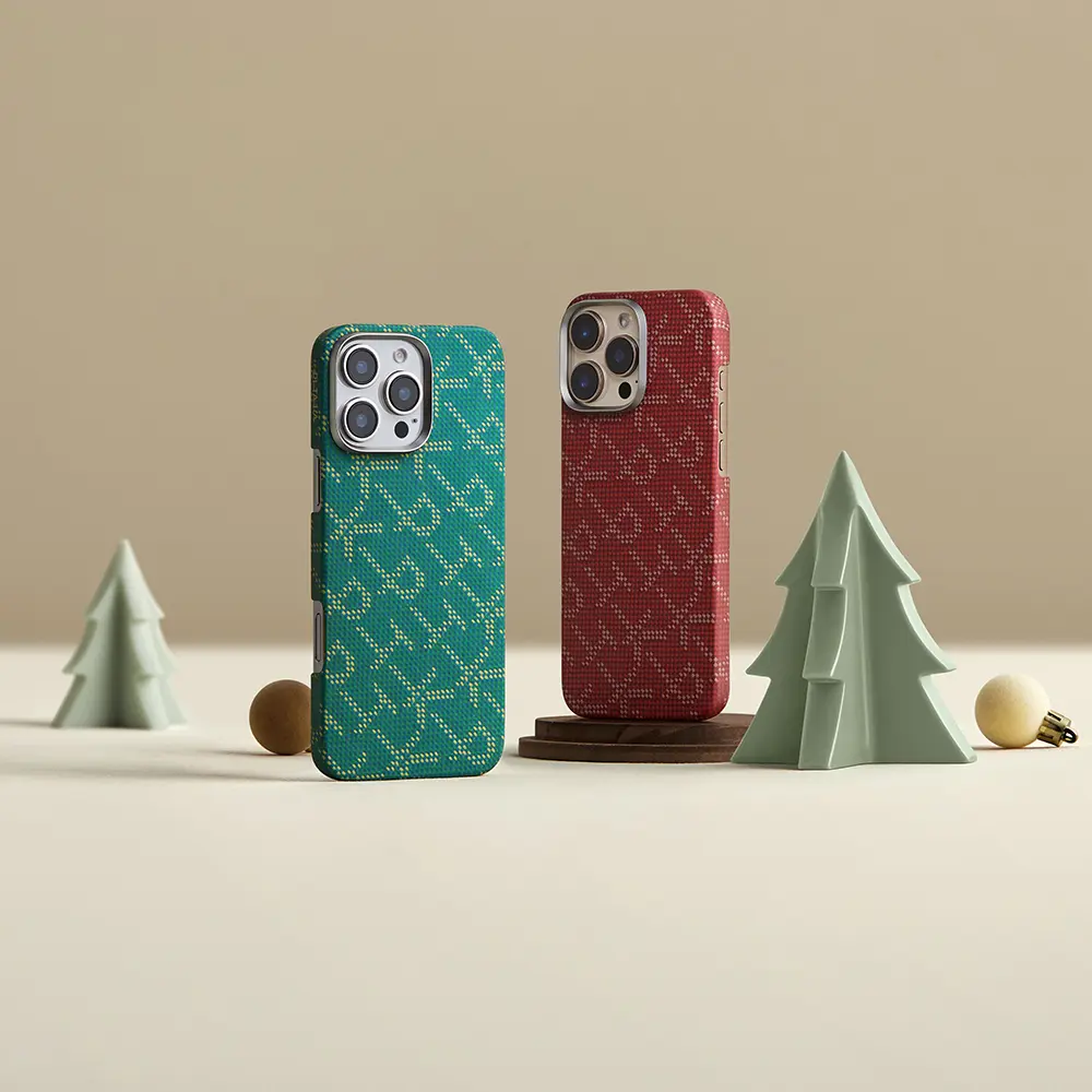 iPhone 16 Pro Max MagSafe Uyumlu Aramid Fiber Kılıf - Pitaka Tactile Woven Monogram
