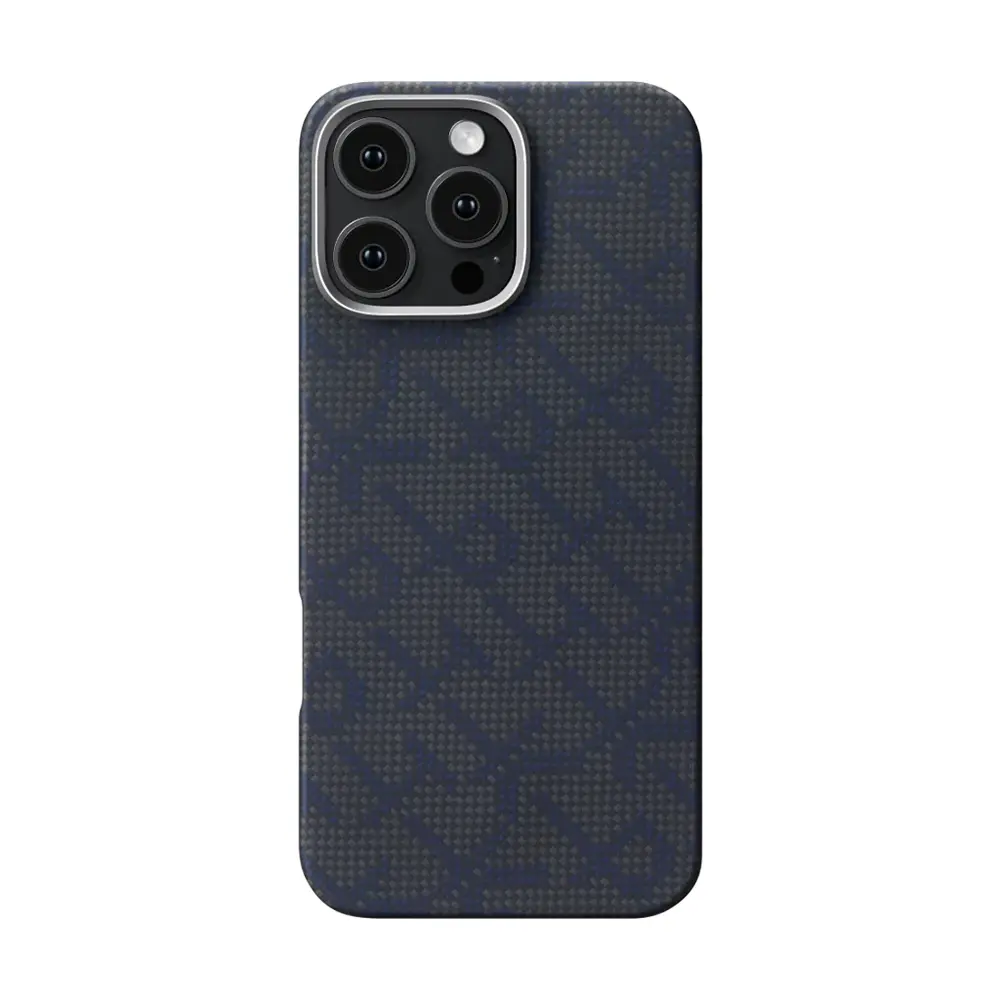 iPhone 16 Pro Max MagSafe Uyumlu Aramid Fiber Kılıf - Pitaka Tactile Woven Monogram