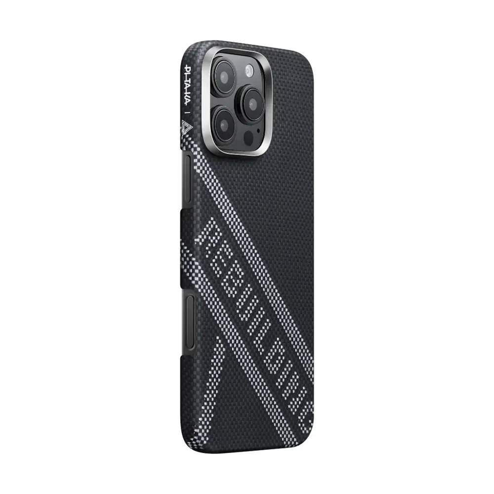 iPhone 16 Pro Max MagSafe Uyumlu Aramid Fiber Kılıf - Pitaka Tactile Woven Rebuilding