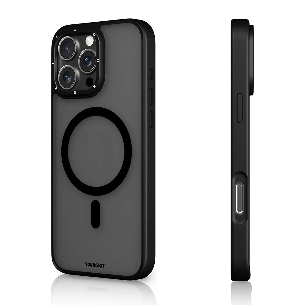 iPhone 16 Pro Max MagSafe Uyumlu Cam Arka Yüzeyli Kılıf - Youngkit Gemstone
