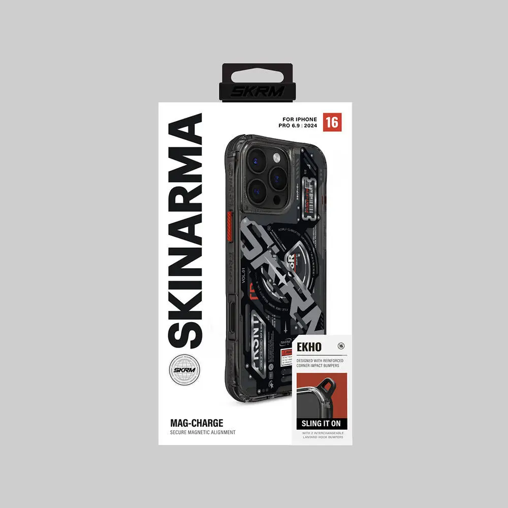 iPhone 16 Pro Max MagSafe Uyumlu Katmanlı Makine Temalı Kılıf - SkinArma Ekho