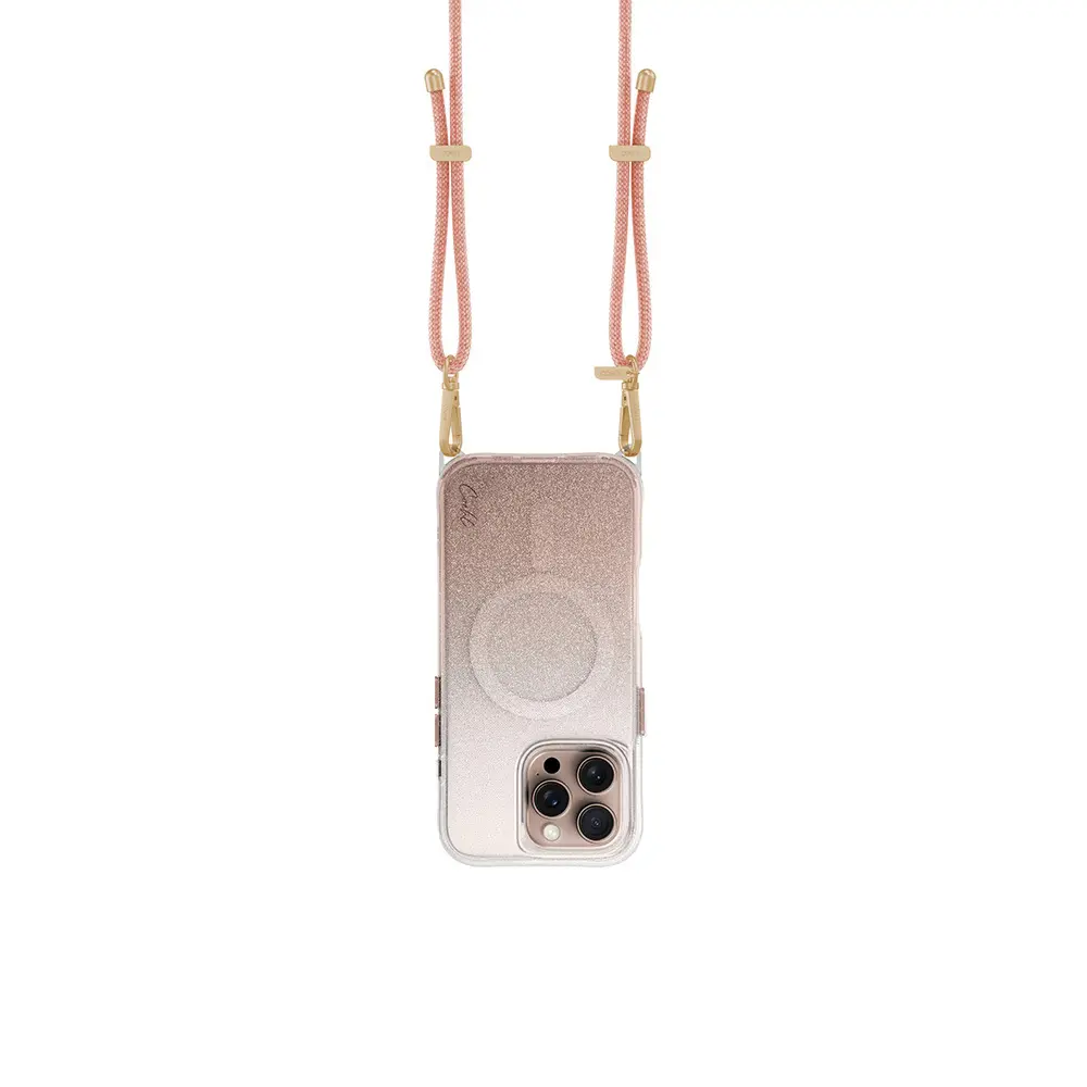 iPhone 16 Pro Max MagSafe Uyumlu Simli Kılıf, Askı İpli - Coehl Lumino