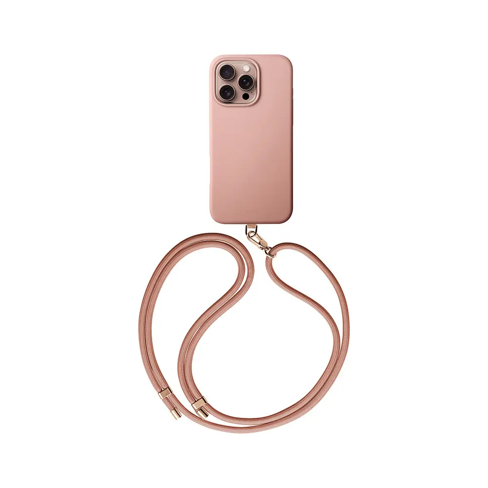 iPhone 16 Pro Max MagSafe Uyumlu Silikon Kılıf, Askı İpli - Coehl Creme