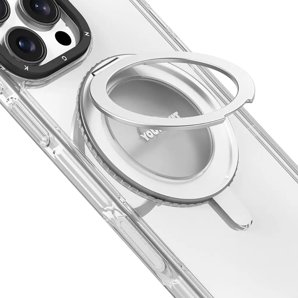 iPhone 16 Pro Max MagSafe Uyumlu Standlı Şeffaf Kılıf - Youngkit Pivot