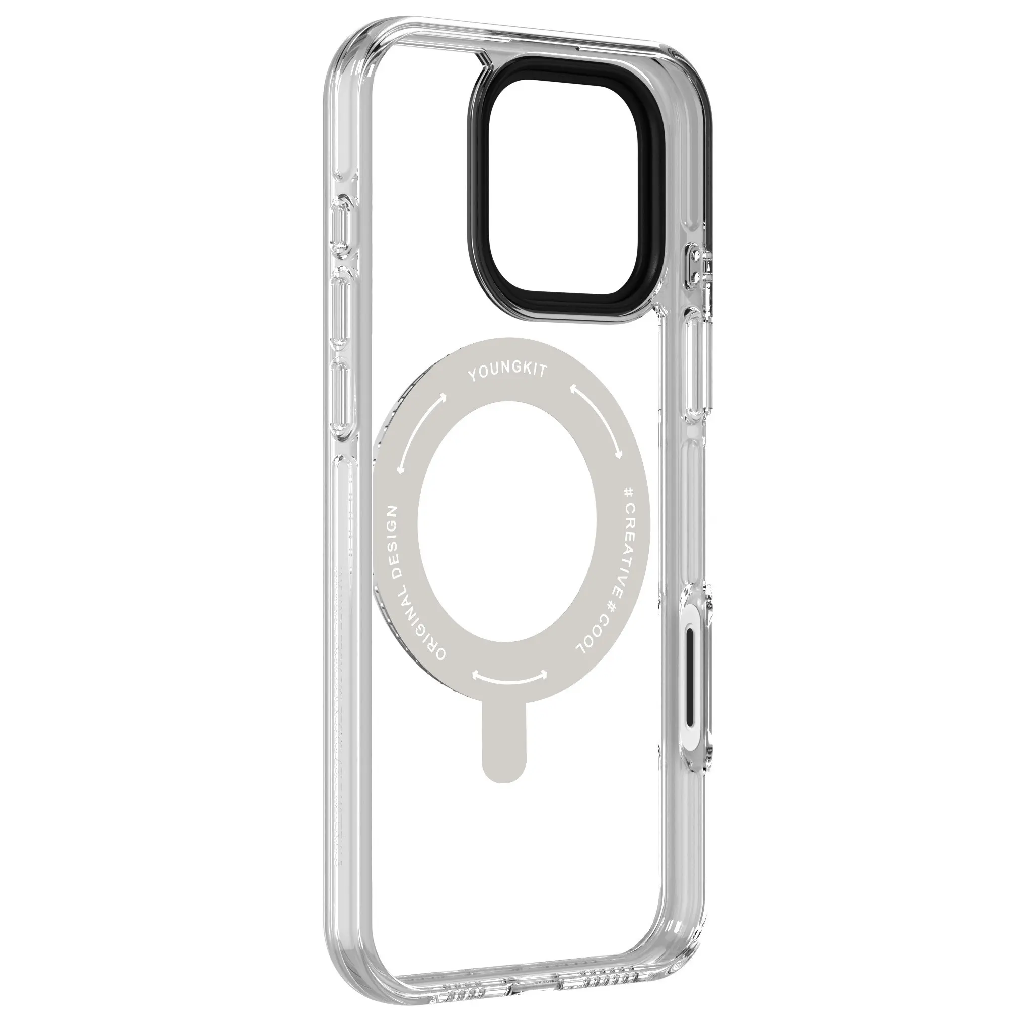 iPhone 16 Pro Max MagSafe Uyumlu Standlı Şeffaf Kılıf - Youngkit Pivot