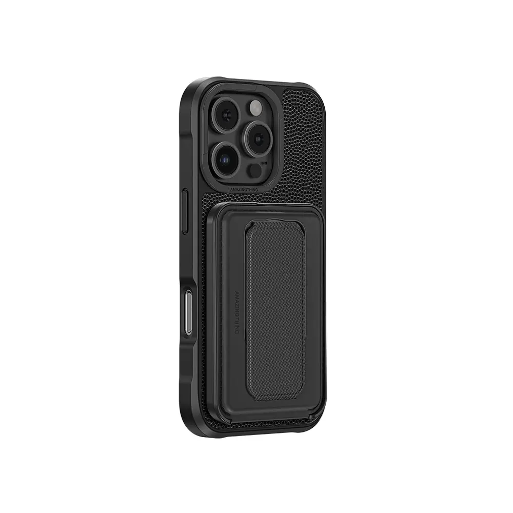 iPhone 16 Pro Max MagSafe Uyumlu Standlı Kartlıklı Kılıf - Amazingthing Glamour Luxe