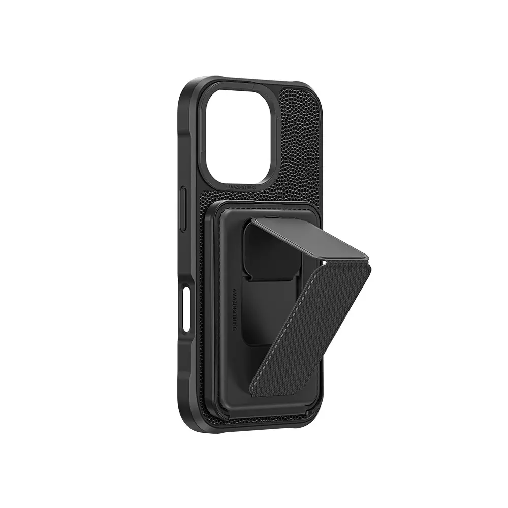 iPhone 16 Pro Max MagSafe Uyumlu Standlı Kartlıklı Kılıf - Amazingthing Glamour Luxe