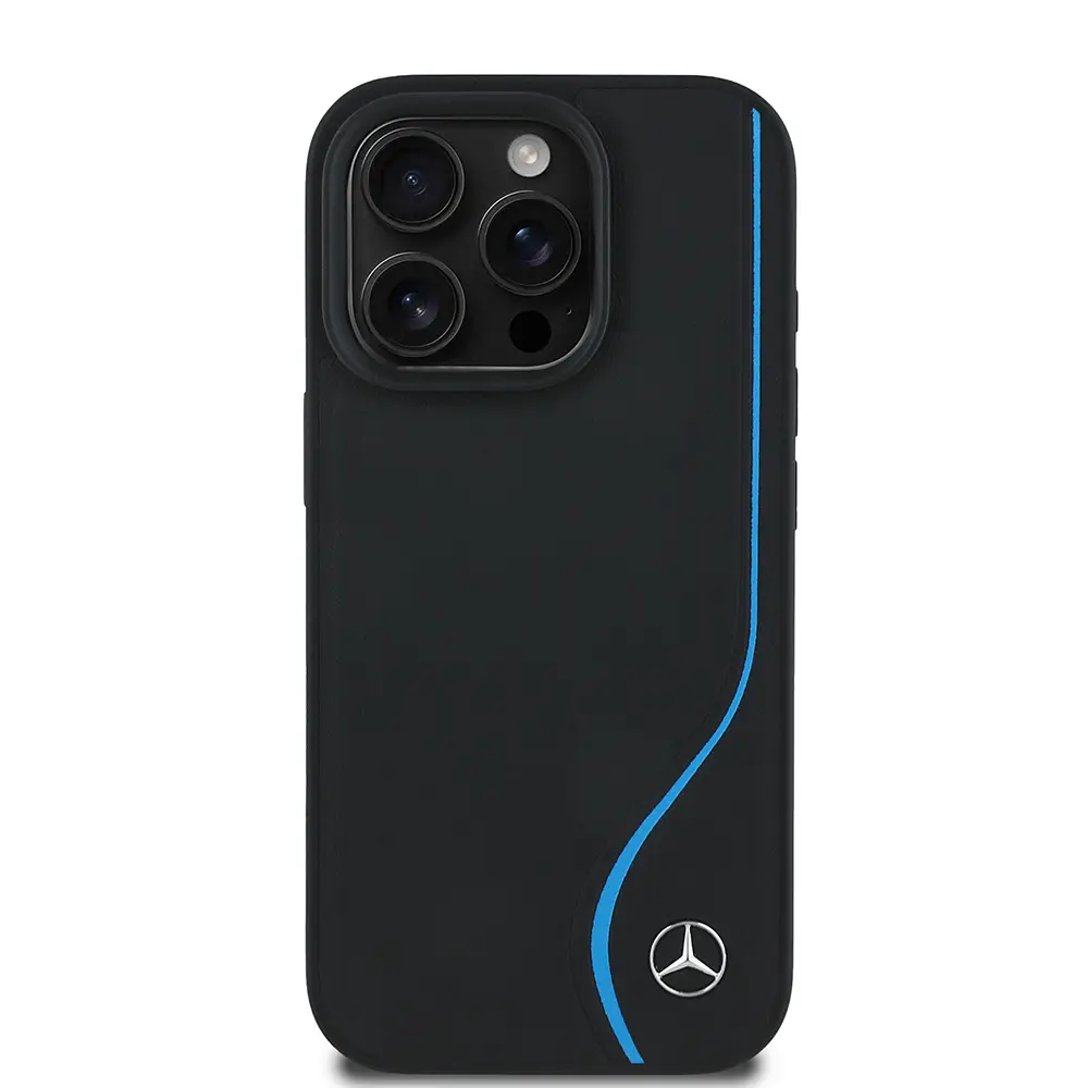 iPhone 16 Pro Max MagSafe Uyumlu Deri Kılıf - Mercedes Benz 3D Logolu