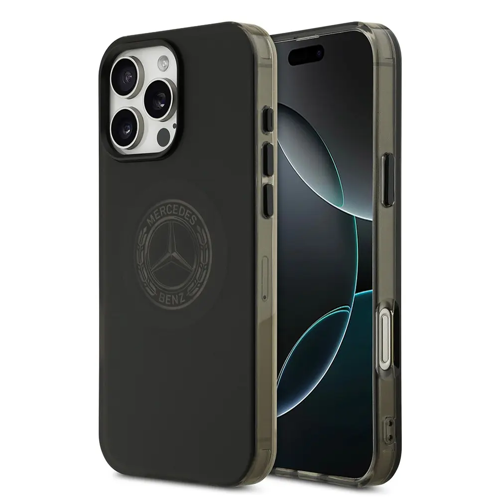 iPhone 16 Pro Max MagSafe Uyumlu Buzlu PC Kılıf - Mercedes Benz Nostaljik Yıldız