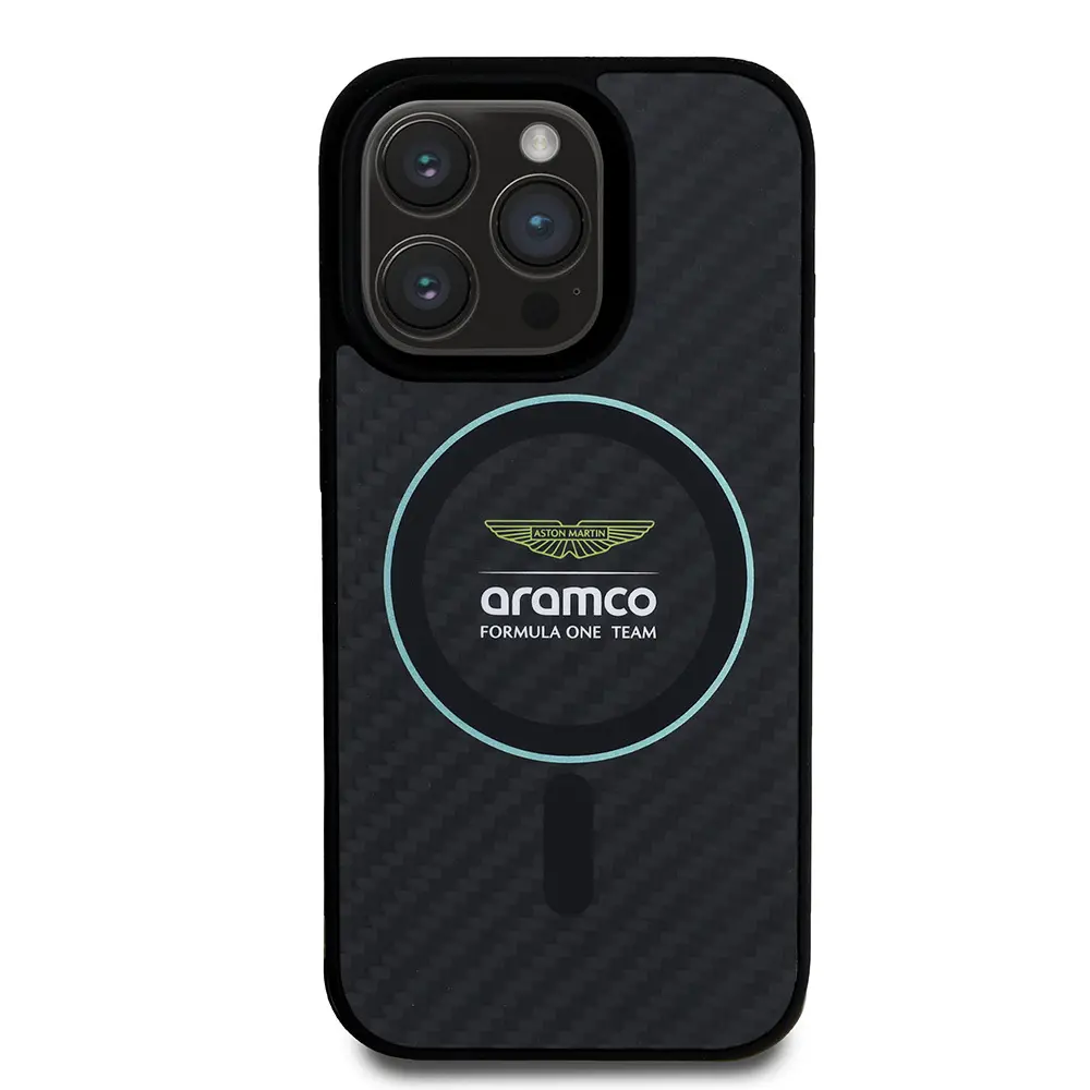 iPhone 16 Pro Max MagSafe Uyumlu Kılıf - Aston Martin Lisanslı Karbon Tasarım