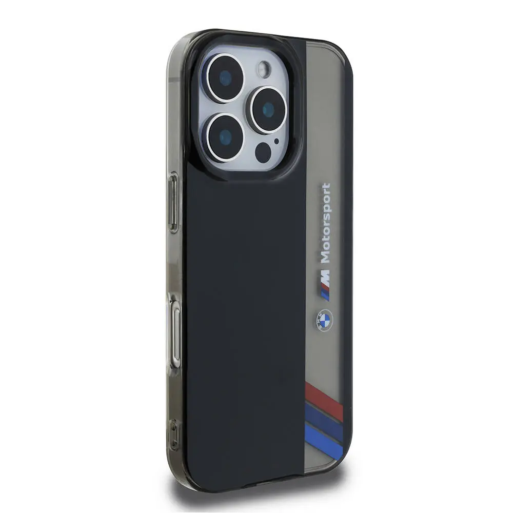 iPhone 16 Pro Max Kılıf, BMW Lisanslı M Logolu Vertical Stripe - Siyah