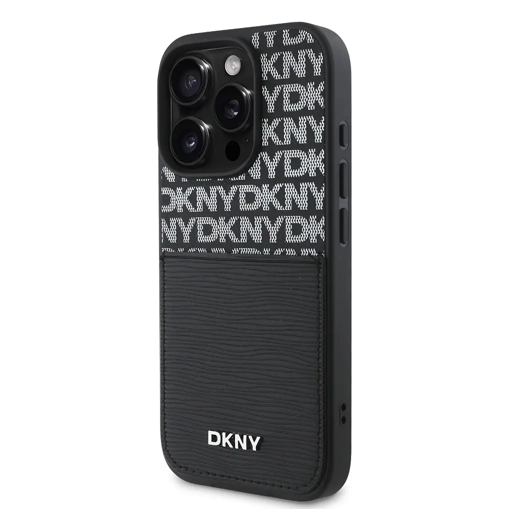 iPhone 16 Pro Max Kartlıklı Kılıf - DKNY Lisanslı Repeat Texture