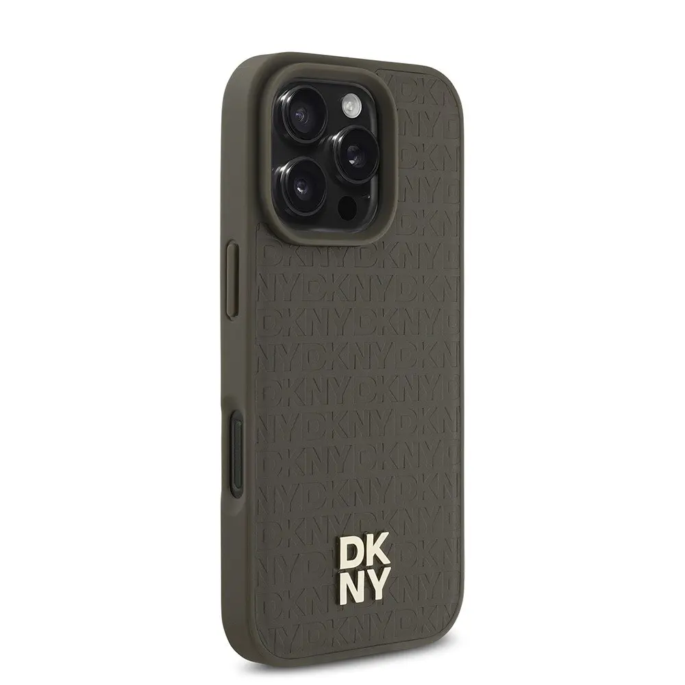 iPhone 16 Pro Max MagSafe Uyumlu 3D Desenli Kılıf - DKNY Repeat Pattern