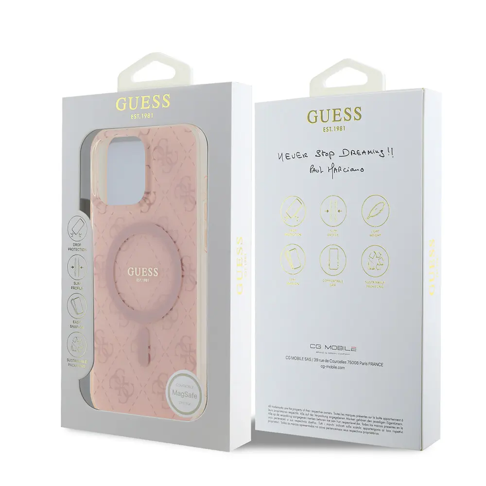 iPhone 16 Pro Max MagSafe Uyumlu Kılıf - Guess 4G Logolu