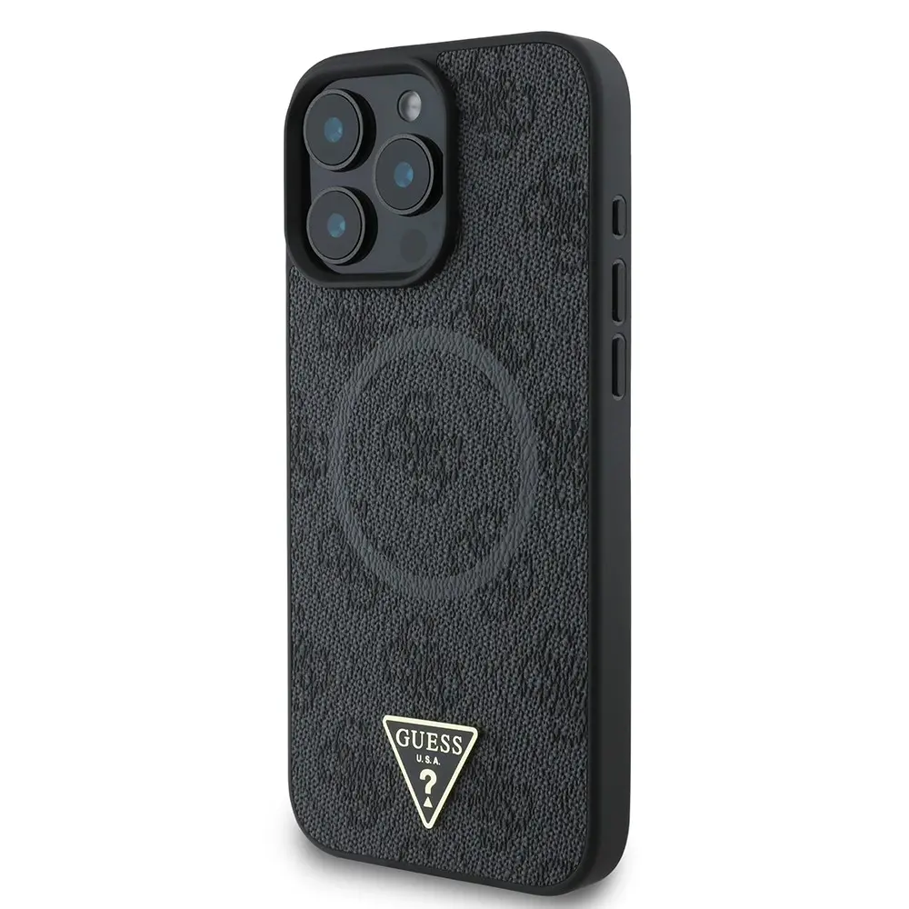 iPhone 16 Pro Max MagSafe Uyumlu Kılıf - Guess 4G Üçgen Logo