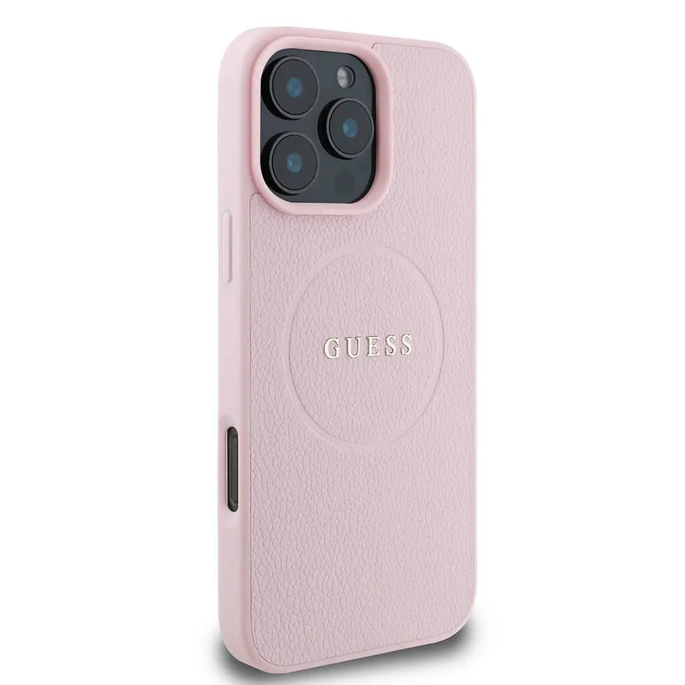 iPhone 16 Pro Max MagSafe Uyumlu Grained Kılıf - Guess Yazı Logolu