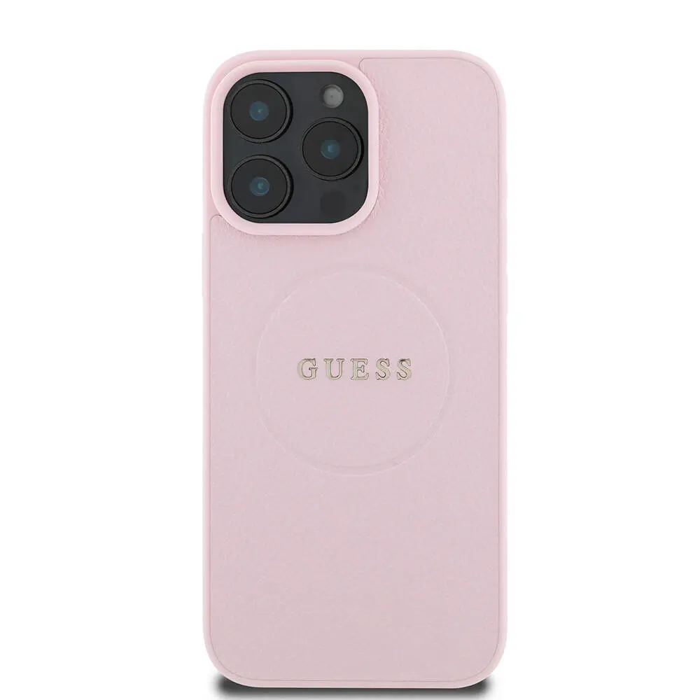 iPhone 16 Pro Max MagSafe Uyumlu Grained Kılıf - Guess Yazı Logolu