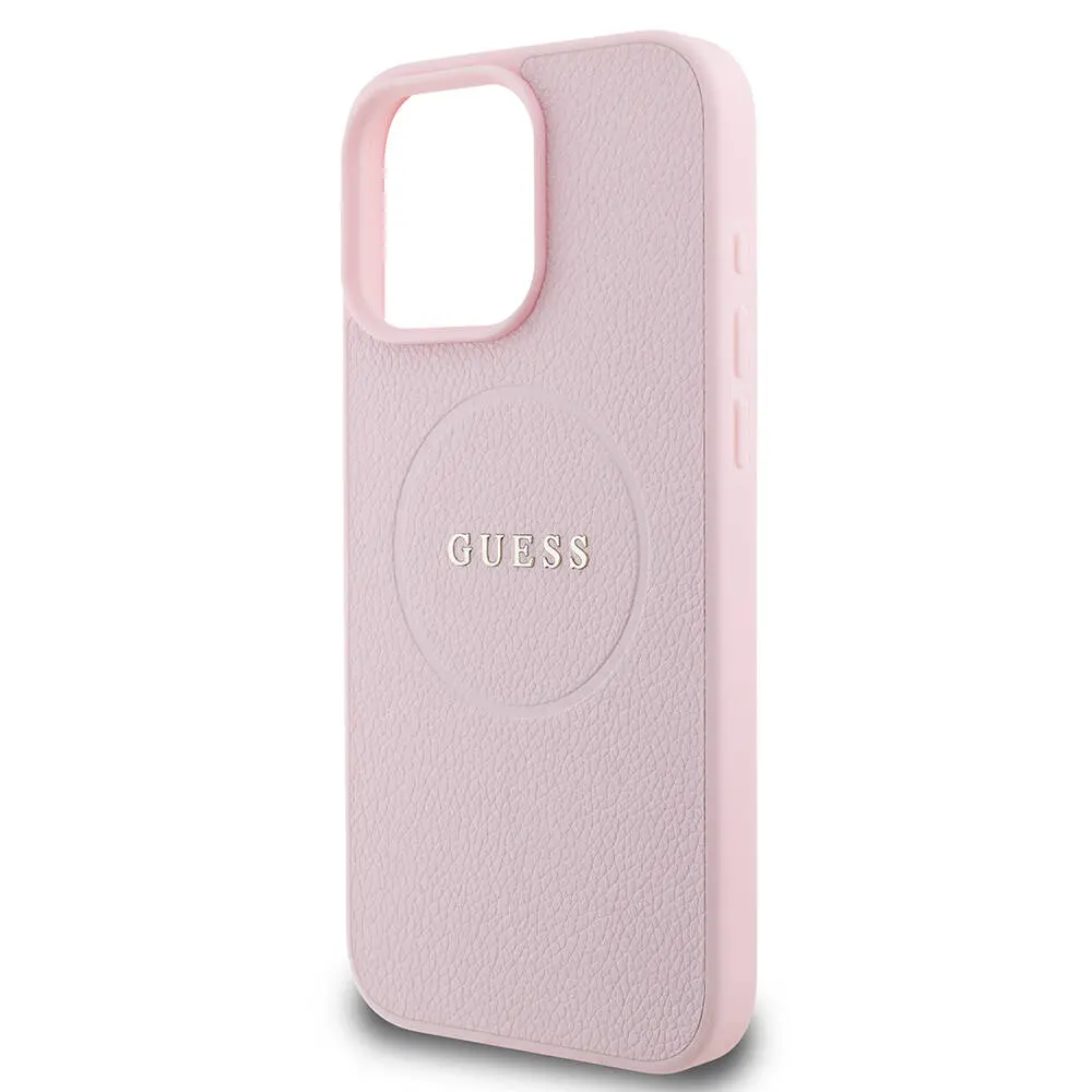 iPhone 16 Pro Max MagSafe Uyumlu Grained Kılıf - Guess Yazı Logolu