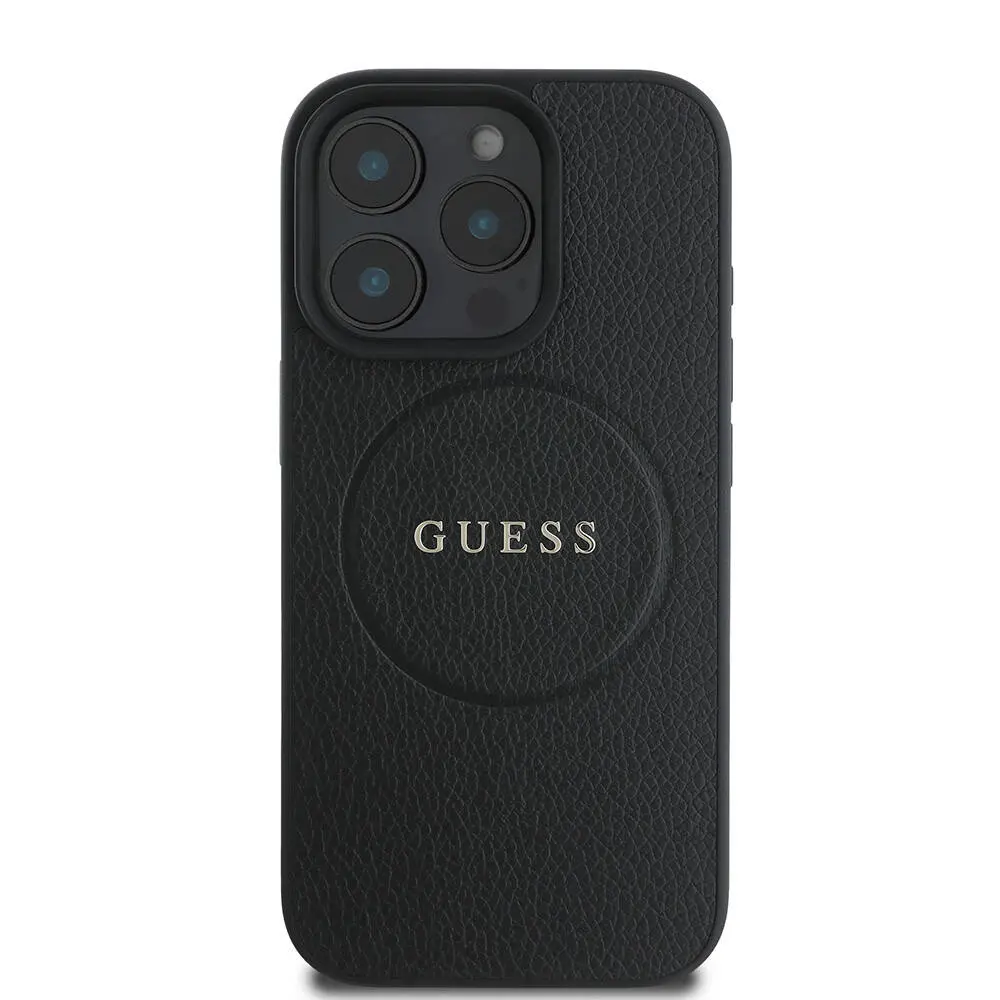 iPhone 16 Pro Max MagSafe Uyumlu Grained Kılıf - Guess Yazı Logolu
