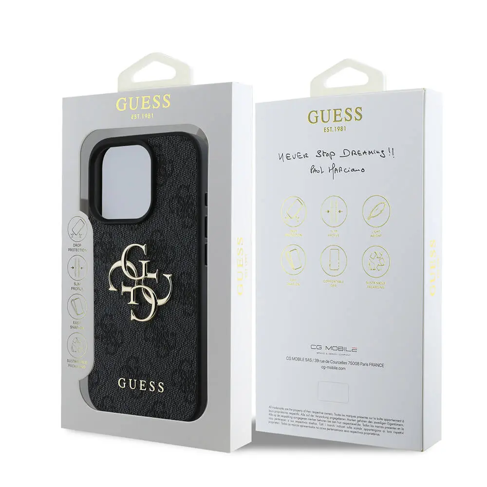 iPhone 16 Pro Max PU Deri Kılıf, 4G Desenli - Guess