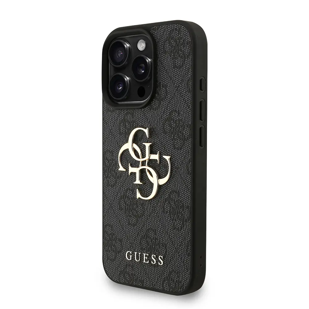 iPhone 16 Pro Max PU Deri Kılıf, Bilek Askı İpli - Guess 4G Logolu