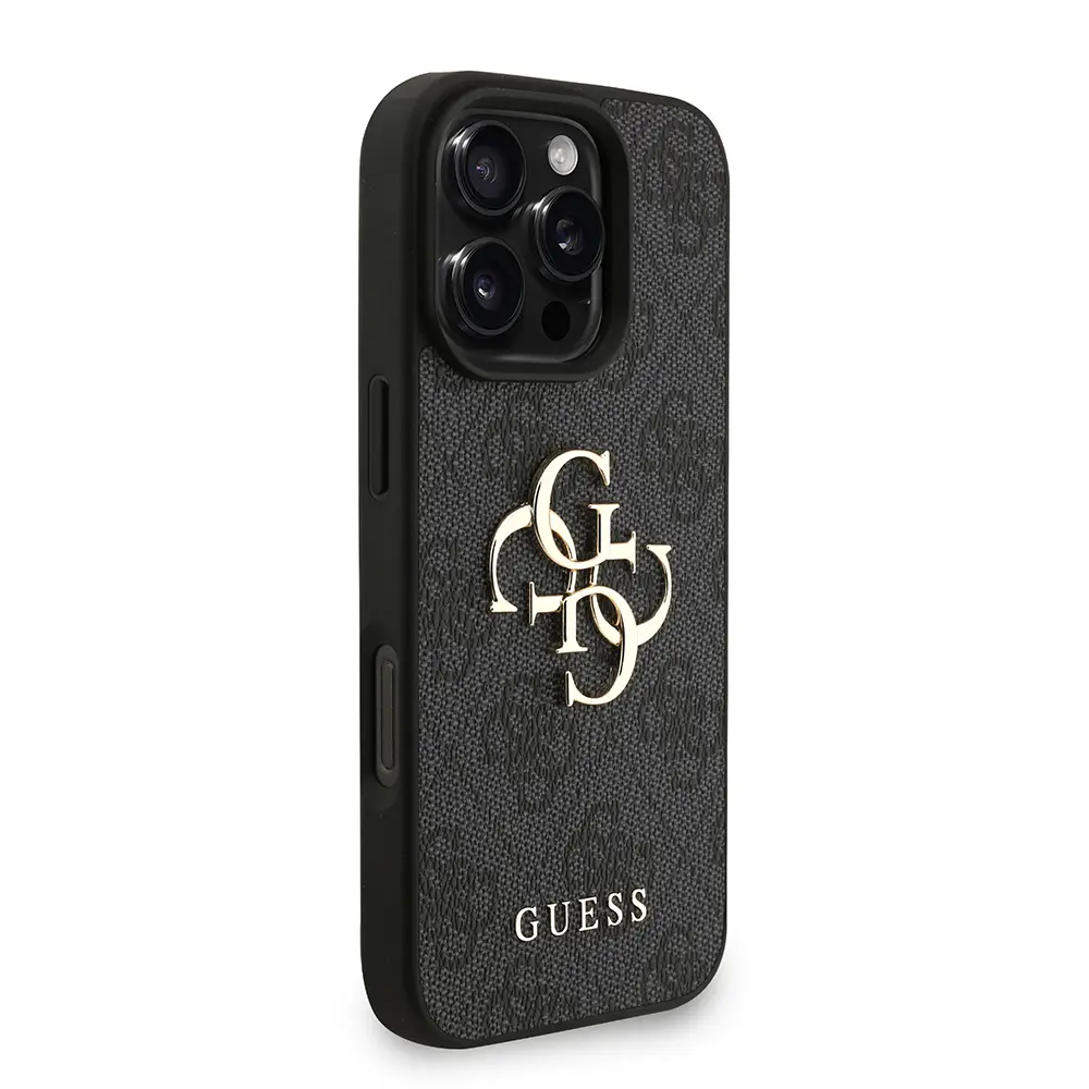 iPhone 16 Pro Max PU Deri Kılıf, Bilek Askı İpli - Guess 4G Logolu