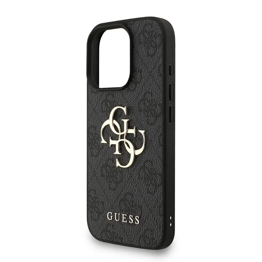 iPhone 16 Pro Max PU Deri Kılıf, Bilek Askı İpli - Guess 4G Logolu