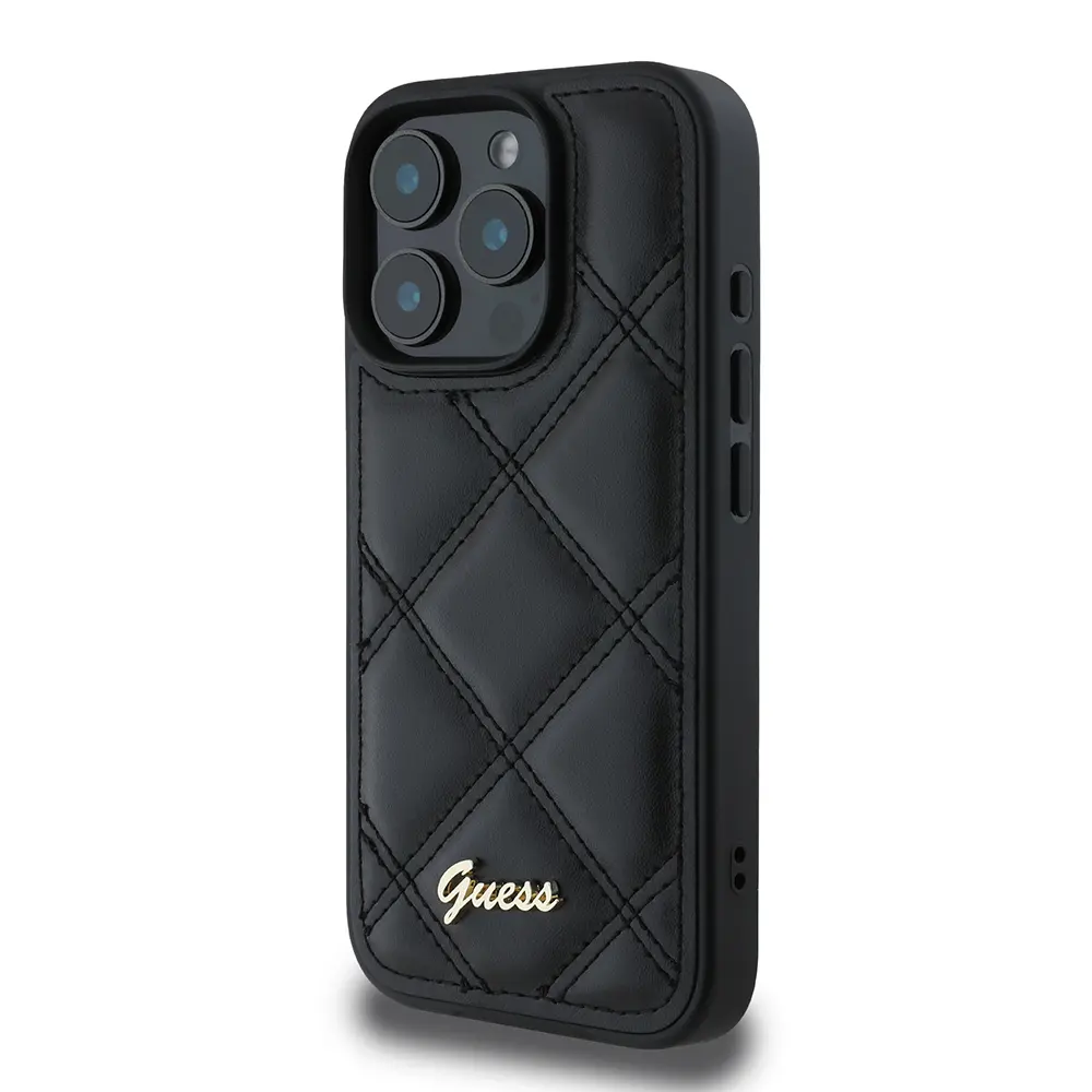 iPhone 16 Pro Max PU Deri Kapitone Kılıf - Guess Lisanslı