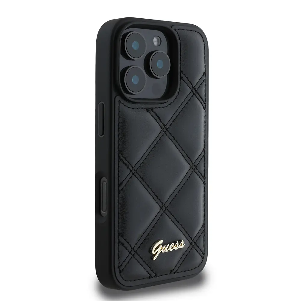 iPhone 16 Pro Max PU Deri Kapitone Kılıf - Guess Lisanslı