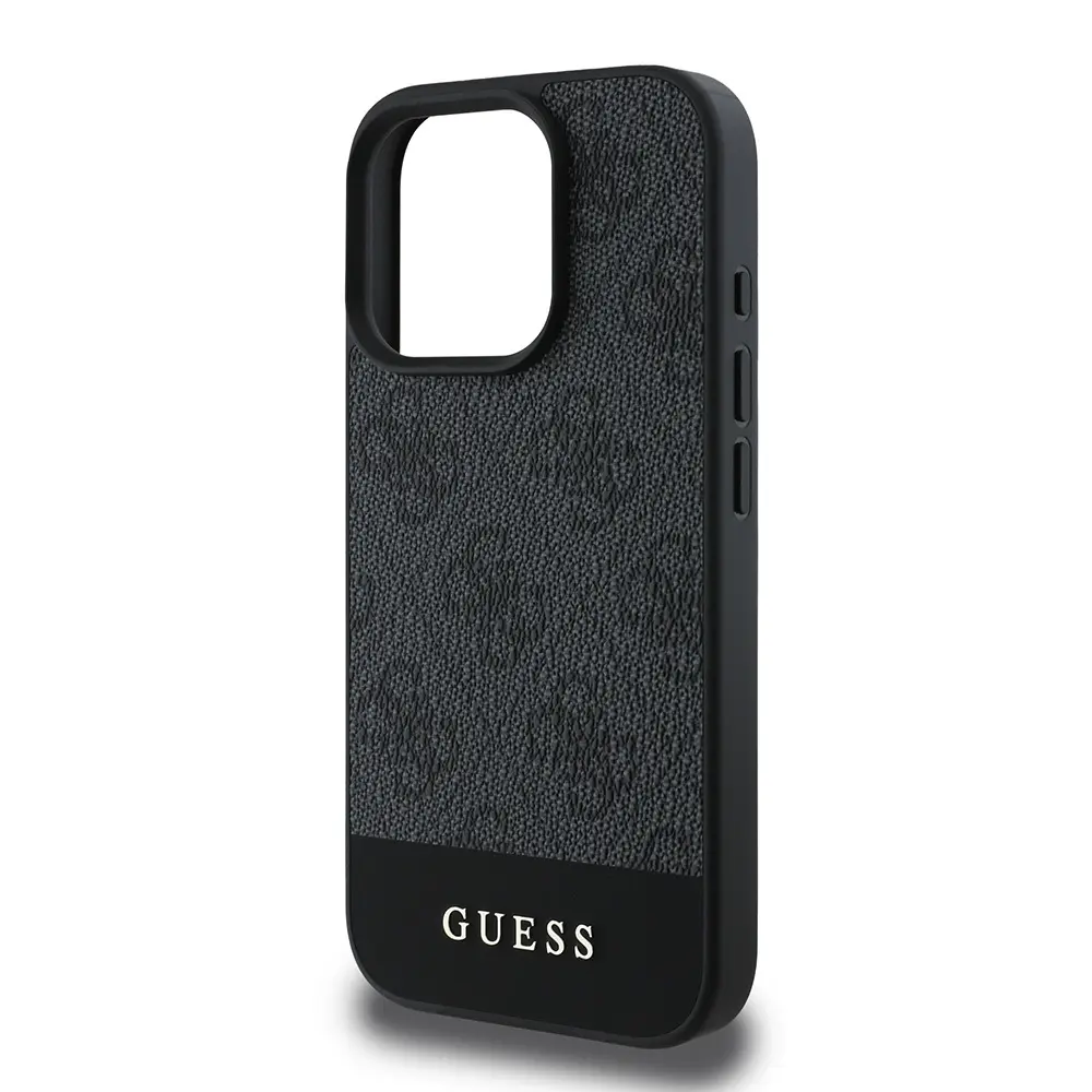 iPhone 16 Pro Max PU Deri Şerit Logo Kılıf - Guess