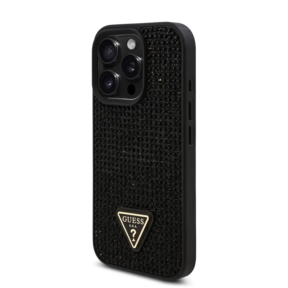 iPhone 16 Pro Max Taşlı Arka Yüzey Lisanslı Kılıf - Guess
