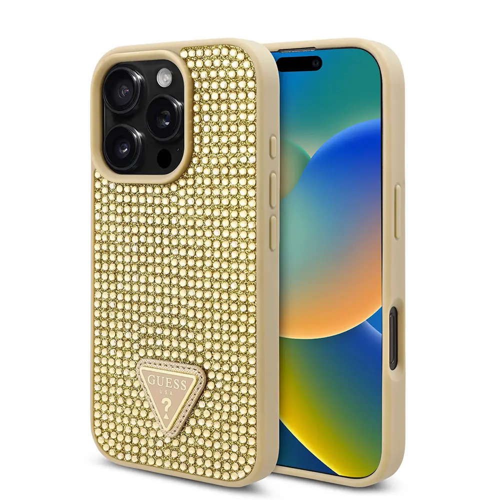 iPhone 16 Pro Max Taşlı Arka Yüzey Lisanslı Kılıf - Guess