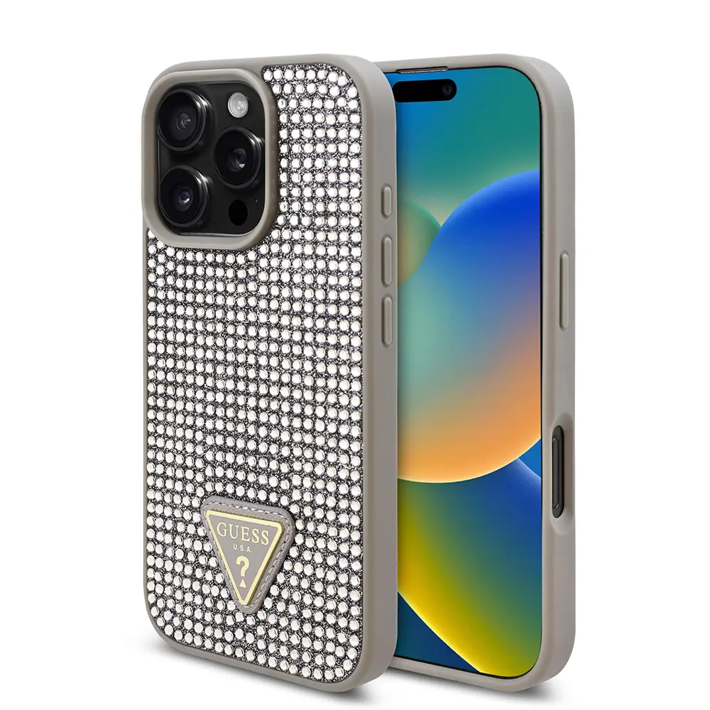 iPhone 16 Pro Max Taşlı Arka Yüzey Lisanslı Kılıf - Guess