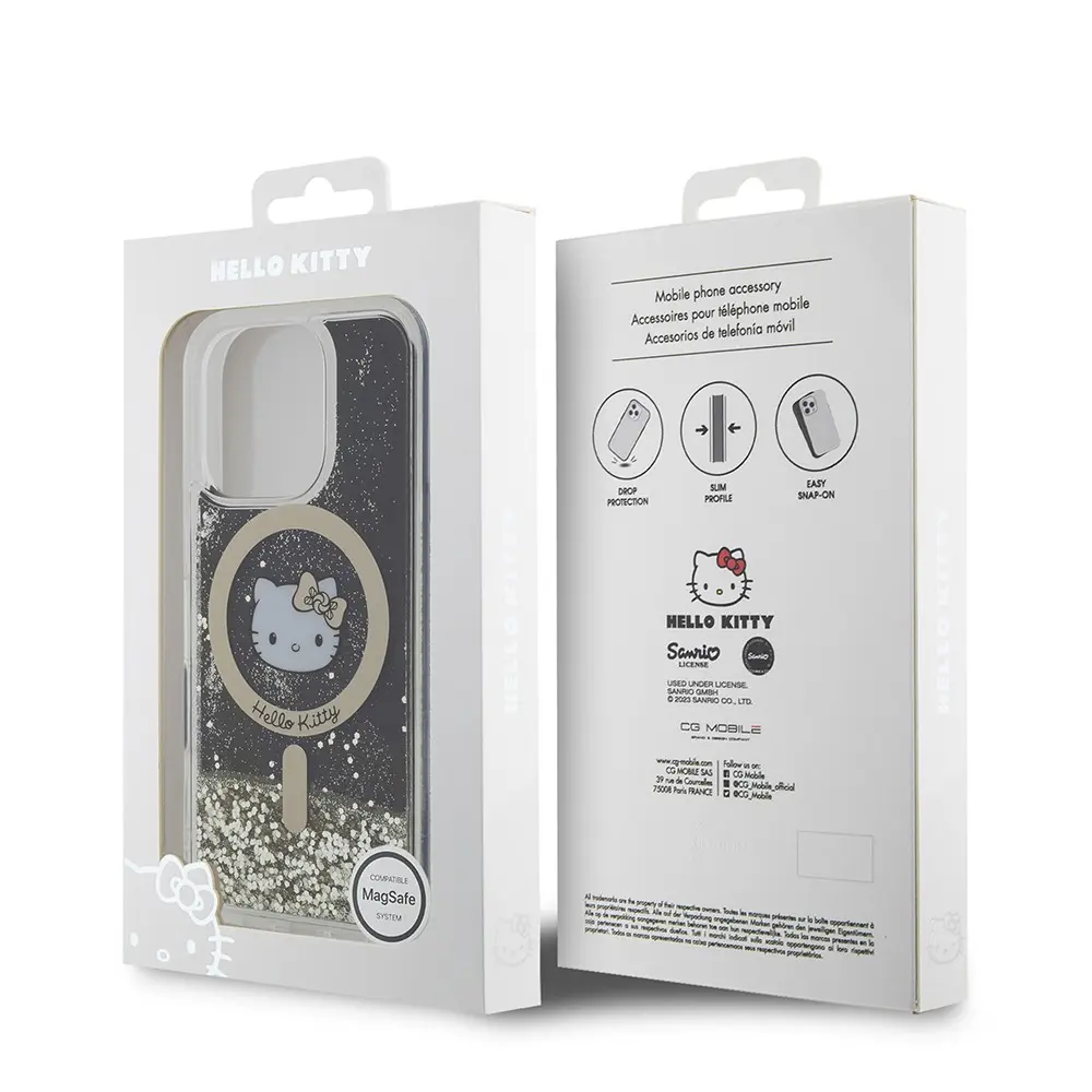 iPhone 16 Pro Max MagSafe Uyumlu Hello Kitty Lisanslı Kılıf - Altın Ateşi