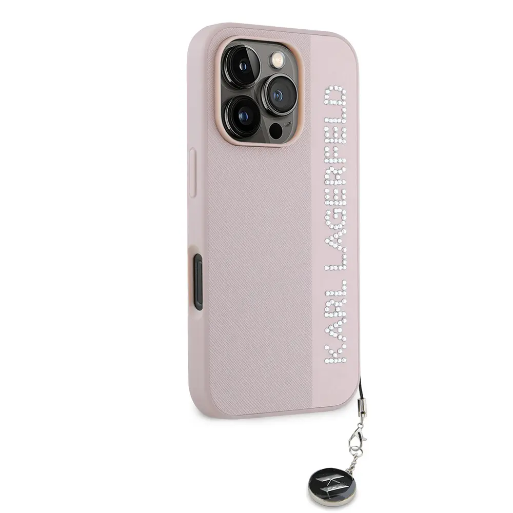 iPhone 16 Pro Max Taşlı Saffiano Kılıf - Karl Lagerfeld KL