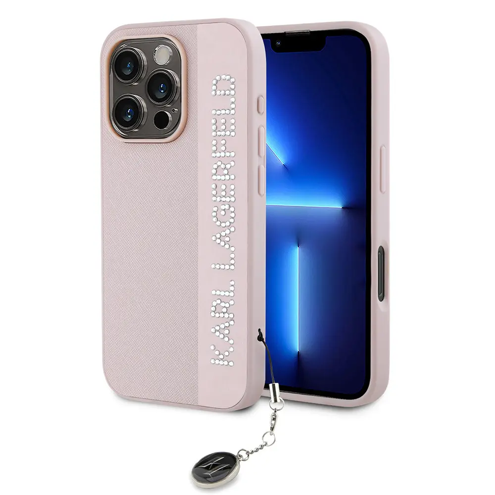 iPhone 16 Pro Max Taşlı Saffiano Kılıf - Karl Lagerfeld KL