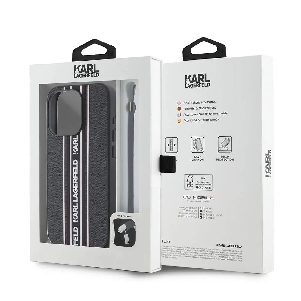 iPhone 16 Pro Max Askılı Saffiano Kılıf - Karl Lagerfeld Athleisure
