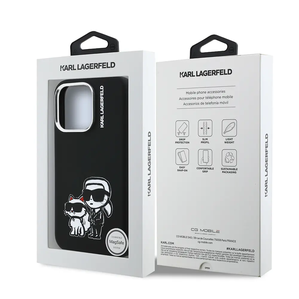 iPhone 16 Pro Max Silikon Kılıf - Karl Lagerfeld Karl & Choupette