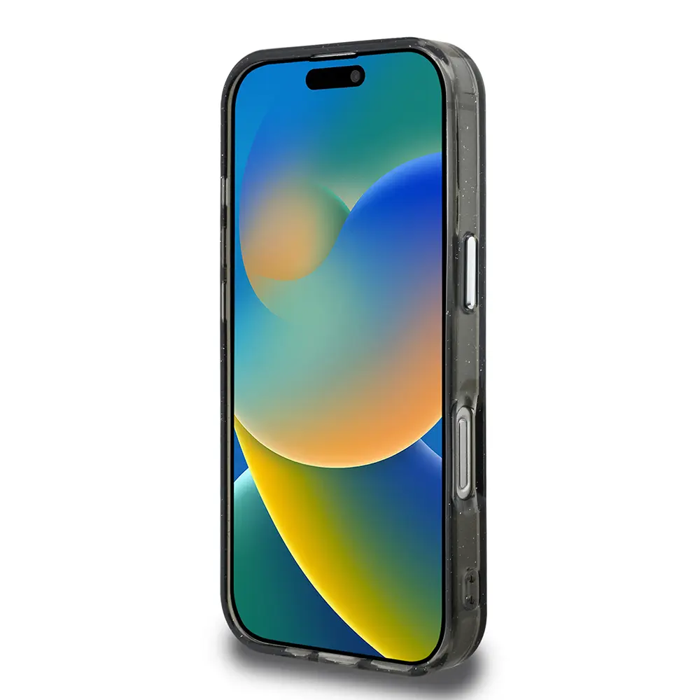 iPhone 16 Pro Max Kılıf, Parlayan Simli Karl & Choupette Logo - Karl Lagerfeld