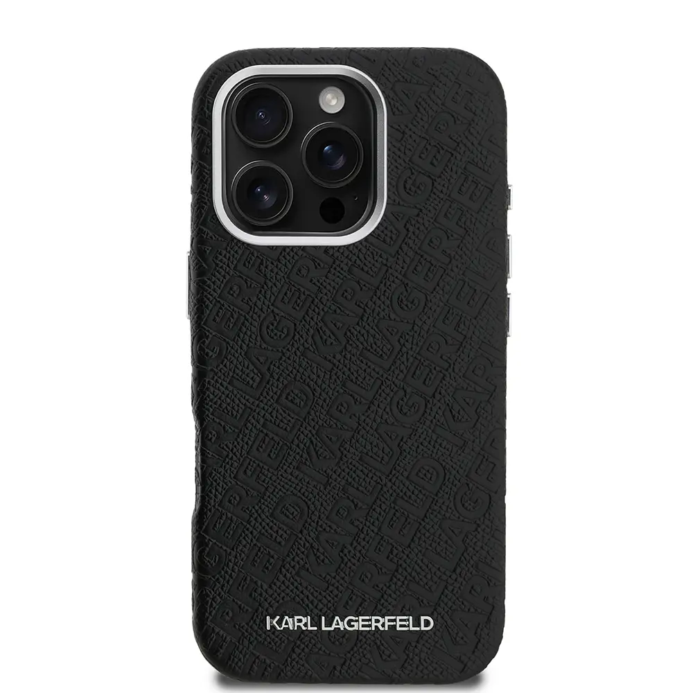 iPhone 16 Pro Max PU Deri Kılıf, Metal Logo Detaylı - Karl Lagerfeld