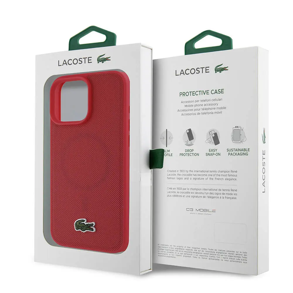iPhone 16 Pro Max Lacoste Lisanslı PU Pike Desenli Kılıf
