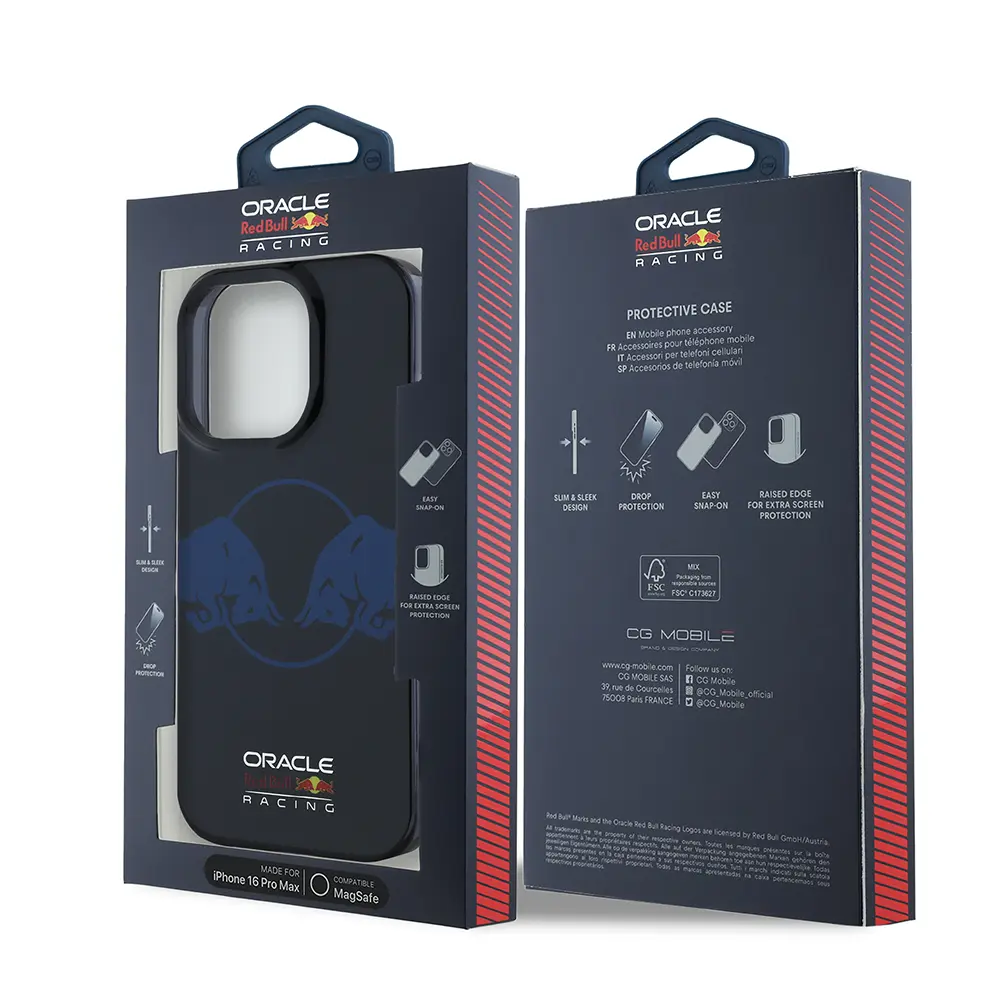 iPhone 16 Pro Max MagSafe Uyumlu Sert Kılıf - Redbull Çift Boğa Baskılı