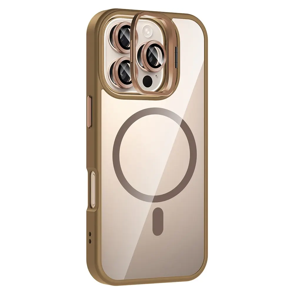 iPhone 16 Pro Max MagSafe Uyumlu Standlı Şeffaf Kılıf - Zore Etro