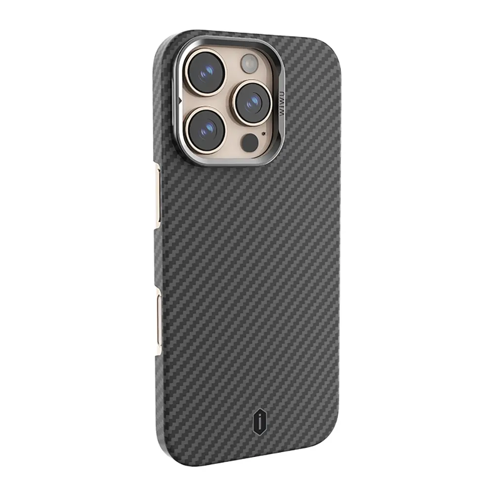 iPhone 16 Pro Max MagSafe Uyumlu Aramid Fiber Kılıf, Kamera Standlı - Wiwu DCC-206