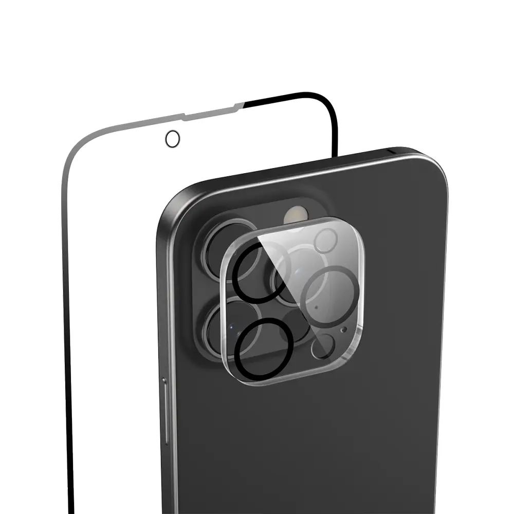 iPhone 16 Pro Max Temperli Ekran Koruyucu + Lens Koruyucu Set - Raptic 2in1
