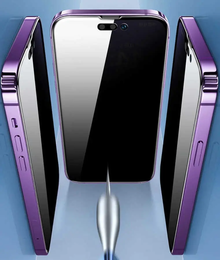 iPhone 16 Pro Max Gizlilik Cam Ekran Koruyucu - Zore Kor Privacy