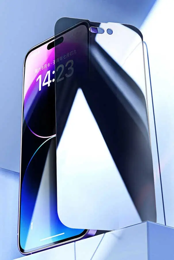 iPhone 16 Pro Gizlilik Ekran Koruyucu, Kavisli Kenar - Zore Kor Privacy