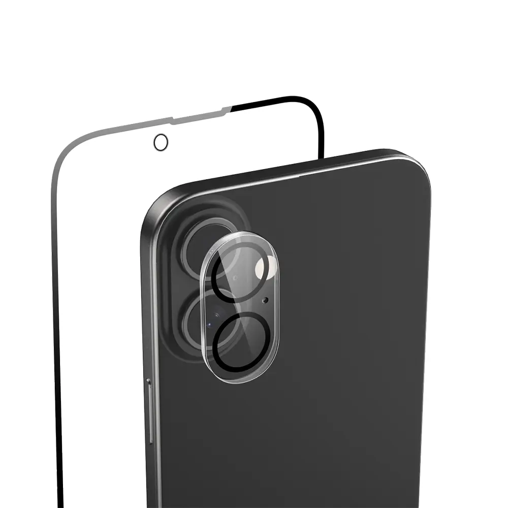 iPhone 16 Temperli Ekran Koruyucu ve Lens Koruyucu Set - Raptic 2in1